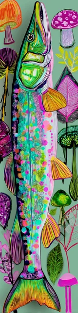 Free printable fish bookmark featuring green sardine facing up